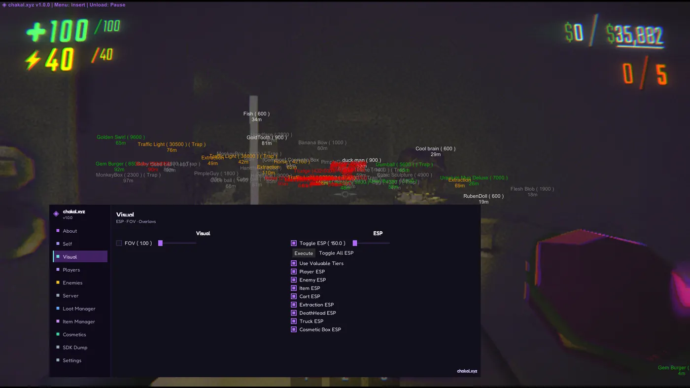 Aperçu R.E.P.O — ESP et features in-game